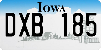 IA license plate DXB185