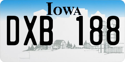 IA license plate DXB188