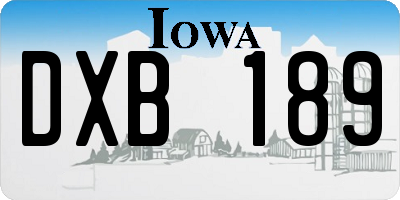 IA license plate DXB189