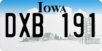 IA license plate DXB191