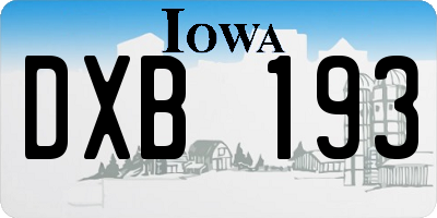 IA license plate DXB193