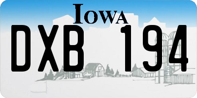 IA license plate DXB194