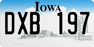 IA license plate DXB197