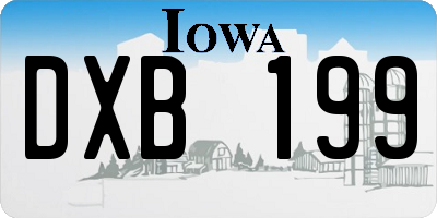 IA license plate DXB199