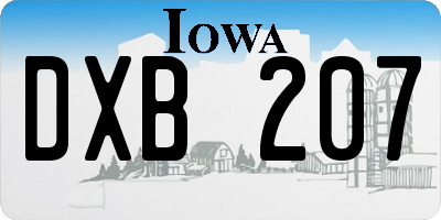 IA license plate DXB207