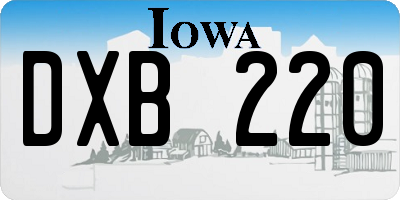 IA license plate DXB220