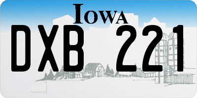 IA license plate DXB221