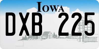IA license plate DXB225