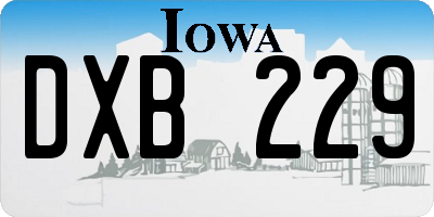 IA license plate DXB229