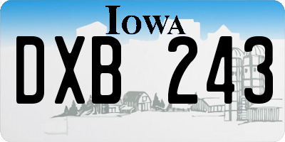 IA license plate DXB243