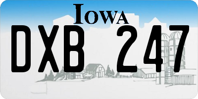 IA license plate DXB247