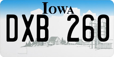 IA license plate DXB260