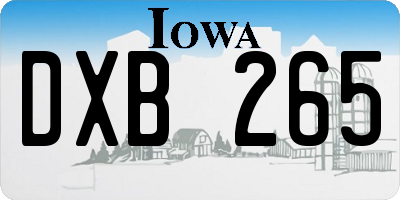 IA license plate DXB265