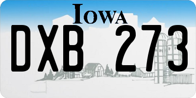 IA license plate DXB273