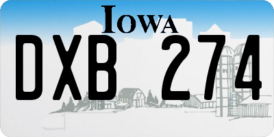 IA license plate DXB274