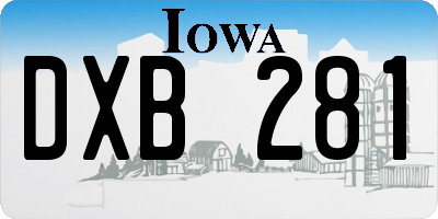 IA license plate DXB281