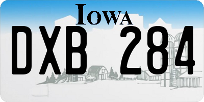 IA license plate DXB284