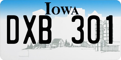 IA license plate DXB301