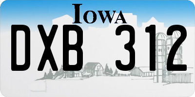 IA license plate DXB312