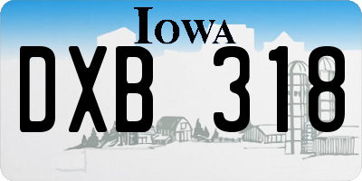 IA license plate DXB318
