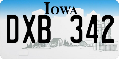 IA license plate DXB342