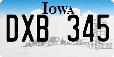 IA license plate DXB345