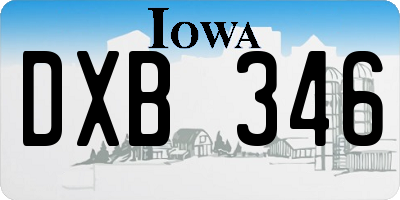 IA license plate DXB346