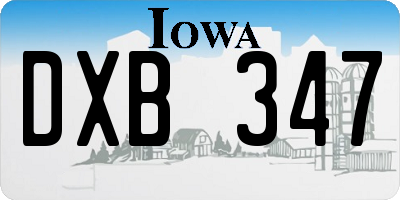 IA license plate DXB347