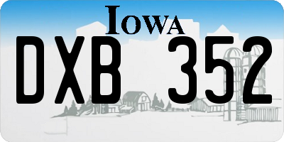 IA license plate DXB352