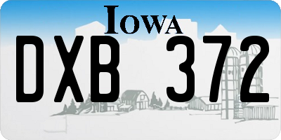 IA license plate DXB372