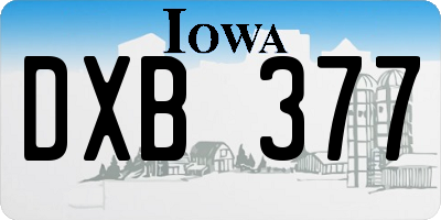 IA license plate DXB377