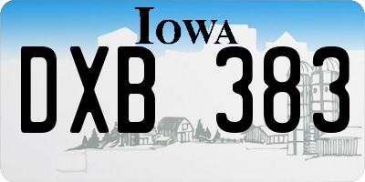 IA license plate DXB383