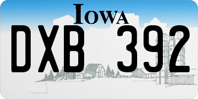 IA license plate DXB392