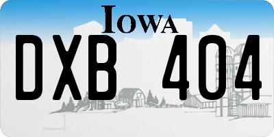 IA license plate DXB404