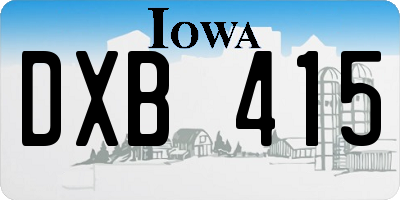 IA license plate DXB415