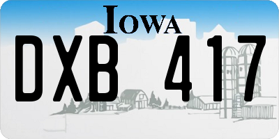 IA license plate DXB417