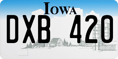IA license plate DXB420