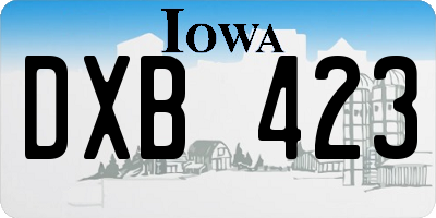 IA license plate DXB423