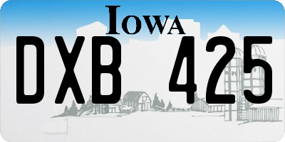 IA license plate DXB425