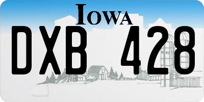IA license plate DXB428