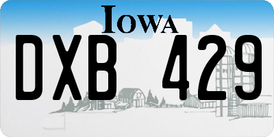 IA license plate DXB429