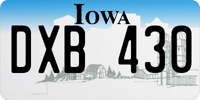 IA license plate DXB430