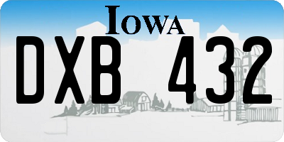 IA license plate DXB432