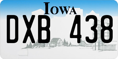 IA license plate DXB438