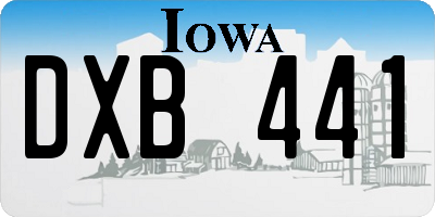 IA license plate DXB441