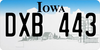 IA license plate DXB443