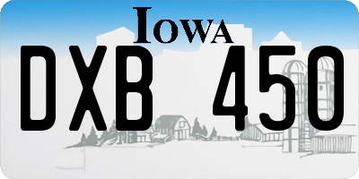 IA license plate DXB450