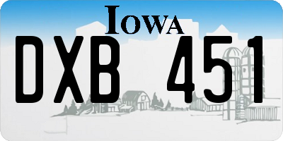 IA license plate DXB451