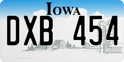 IA license plate DXB454