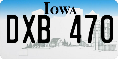 IA license plate DXB470